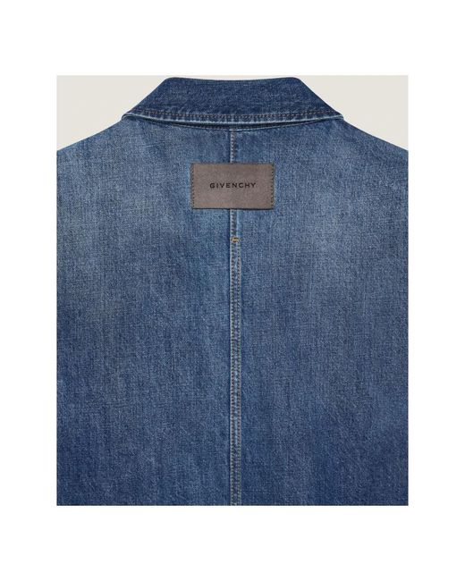 Givenchy Jassen ,Blauw ,Denim Donkerblauwe Denim Overshirt Voor Mannen in het Blue voor heren
