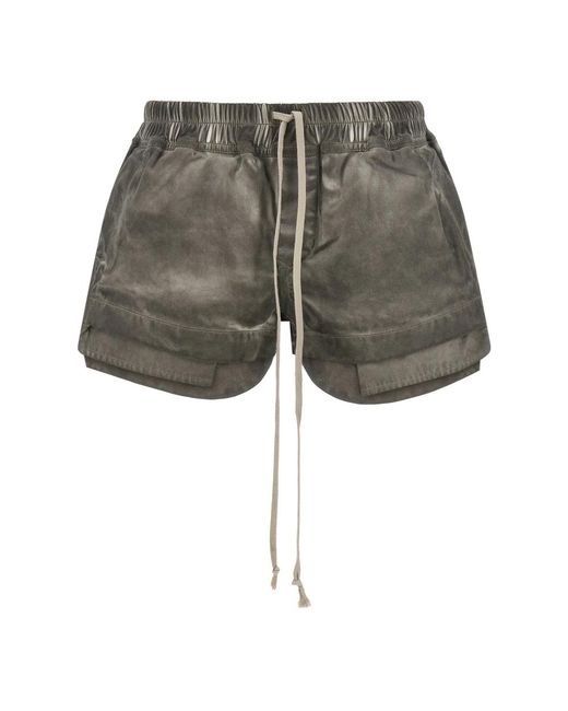 Rick Owens Gray Denim Shorts