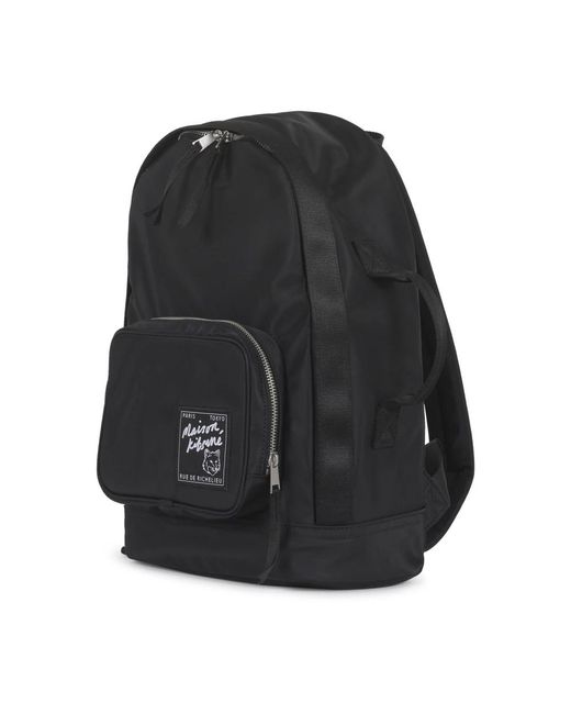 Maison Kitsuné Black Backpacks for men