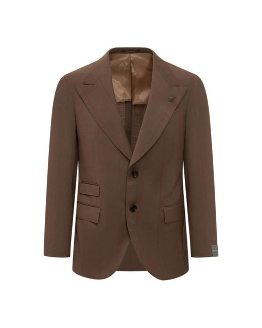 Gabriele Pasini Brown Single Breasted Suits for men