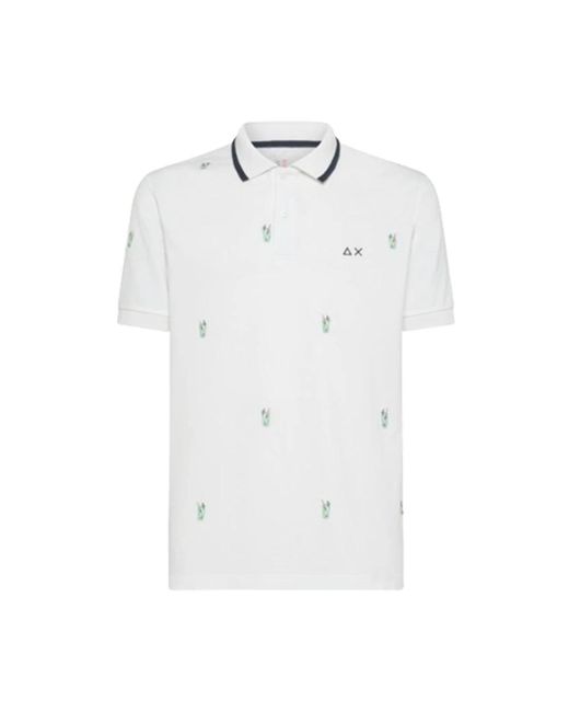 Sun 68 White Polo Shirts for men