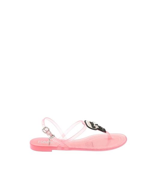 Karl Lagerfeld Pink Flat Sandals