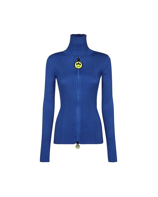 Barrow Truien & Vesten ,Blauw ,Polyester Geribbelde Ritsvest in het Blue