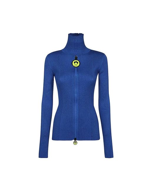Barrow Truien & Vesten ,Blauw ,Polyester Geribbelde Ritsvest in het Blue