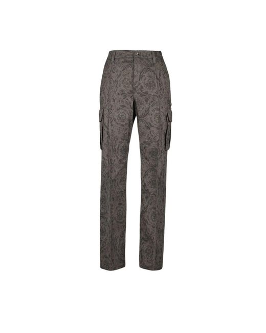 Trousers > slim-fit trousers Versace pour homme en coloris Gray