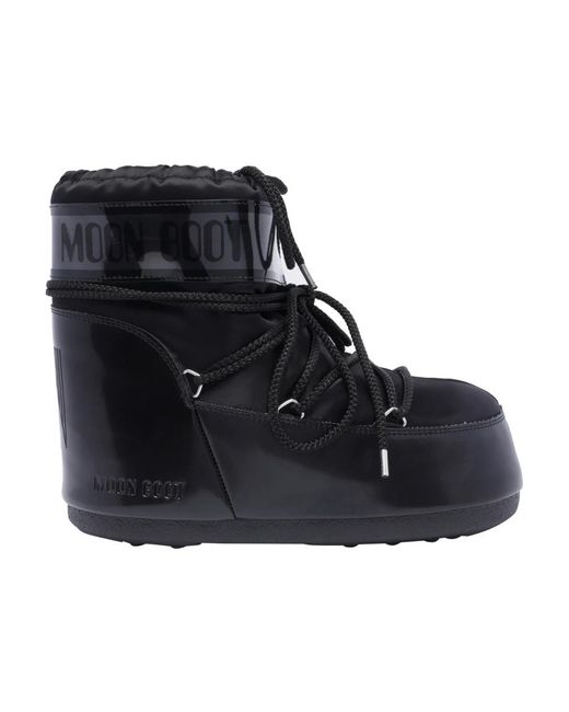 Moon Boot Schoenen ,Zwart ,Satijn Zwarte Winterlaarzen in het Blue