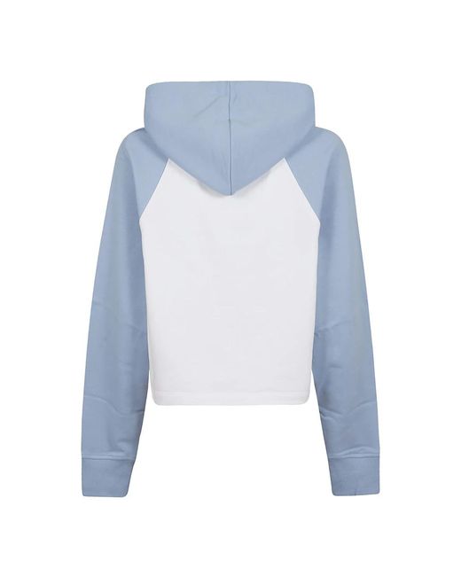 Balmain Blue Print raglan cropped hoodie