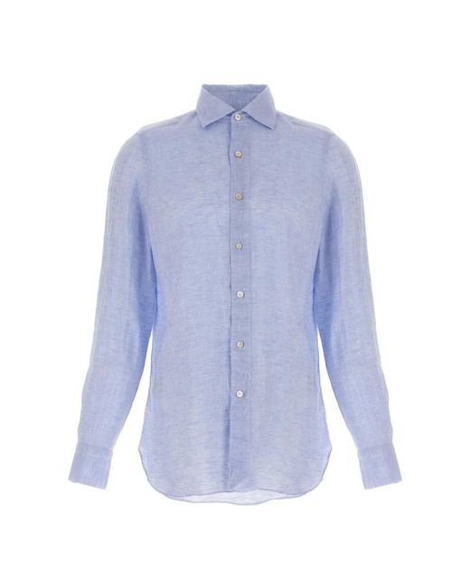 Finamore 1925 Blue Formal Shirts for men