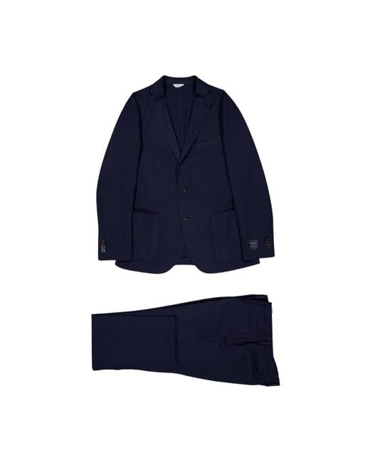 Boglioli Virgin Wool 2-Button Suit in het Blue voor heren
