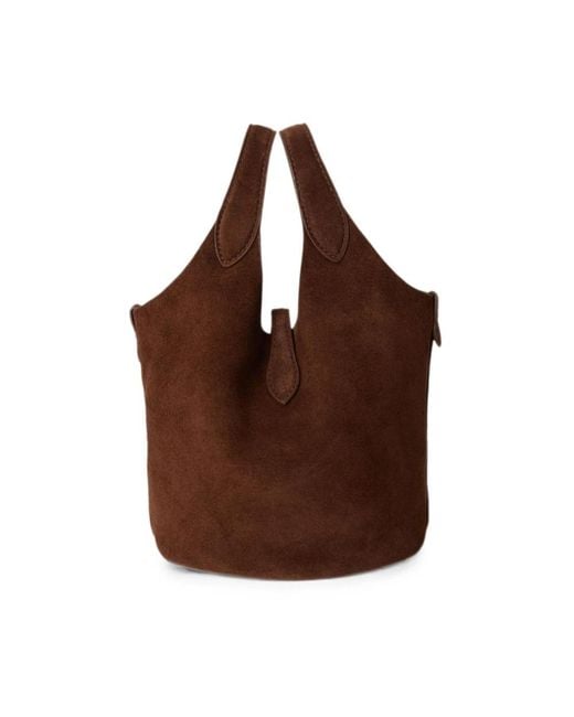 Polo Ralph Lauren Brown Polo Play Calf Suede Tote Bag