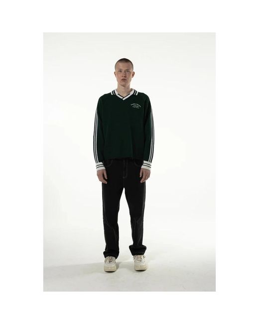 Goodies Sportive Green V-Neck Knitwear for men