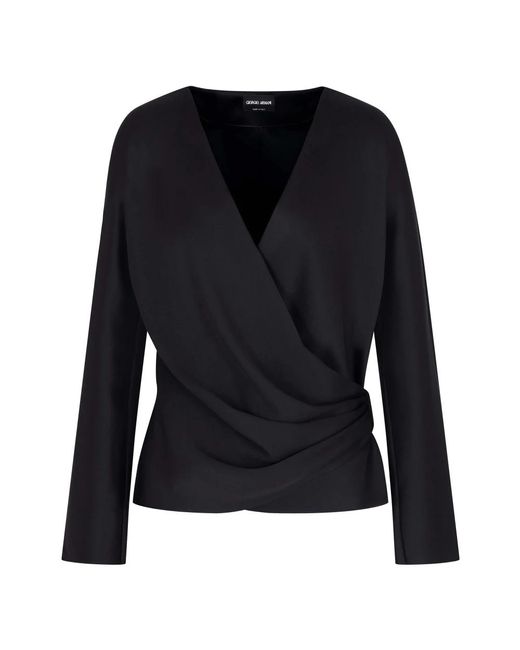 Giorgio Armani Overhemden ,Zwart ,Zwart Bos Overhemd in het Black