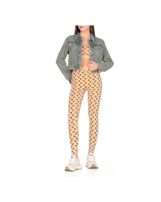 MARINE SERRE Metallic Leggings
