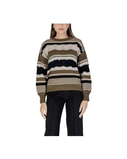 Ichi Black Round-Neck Knitwear