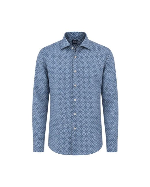Fedeli Blue Casual Shirts for men