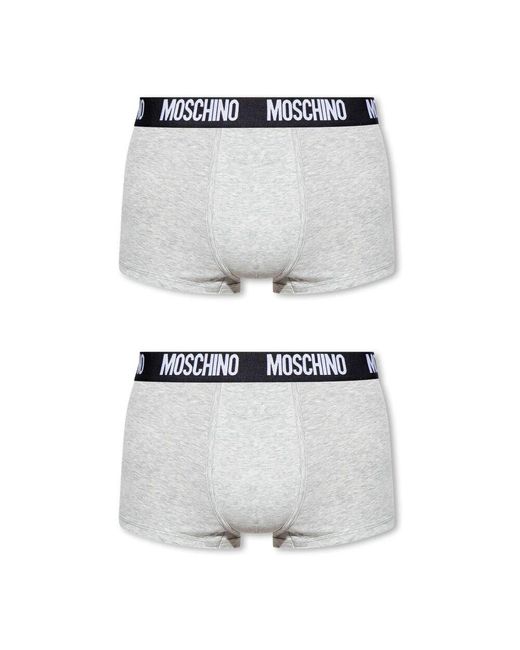 Moschino 2er-pack supima® baumwollboxershorts in Gray für Herren