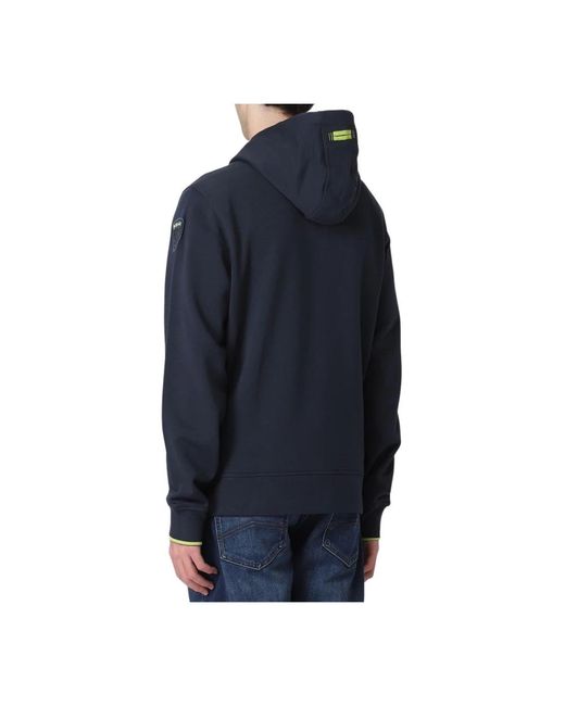 Blauer Hoodies & Sweatvesten ,Blauw ,Katoen Blauwe Hoodie Met Rits Van Katoen in het Blue voor heren