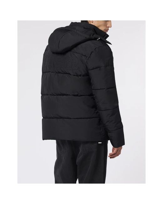 Philipp Plein Jassen ,Zwart ,Nylon Nylon Puffer Jacket Gothic Plein in het Blue voor heren