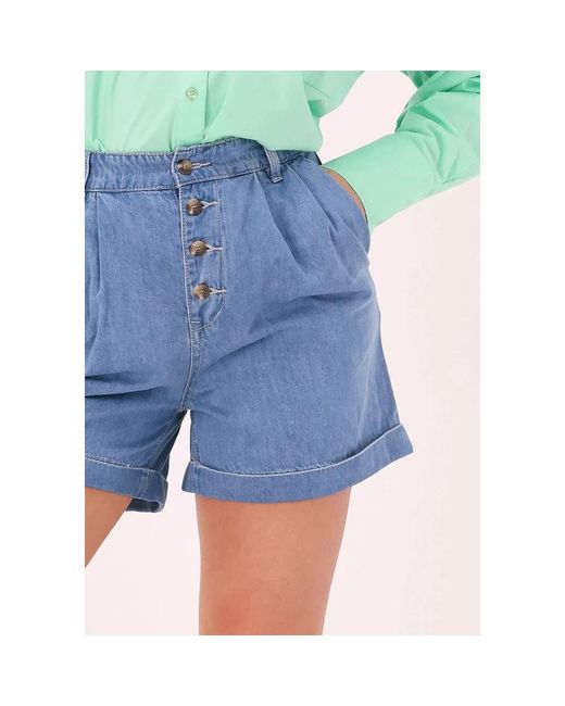Object Blue Blaue High Waist Denim Shorts