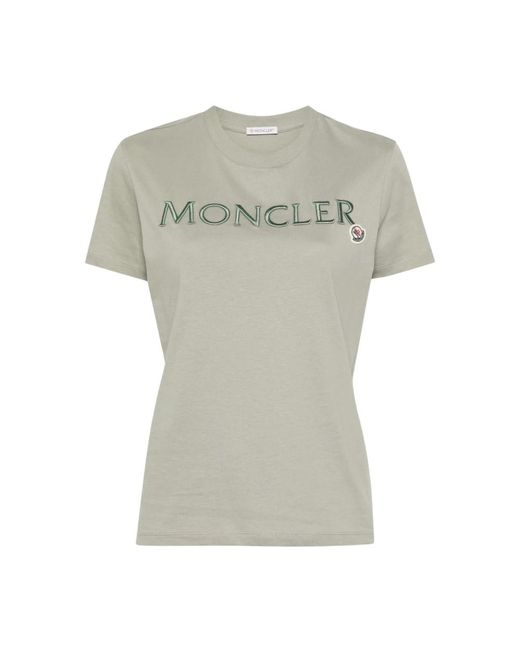 Moncler Lässiges baumwoll t-shirt in Gray für Herren