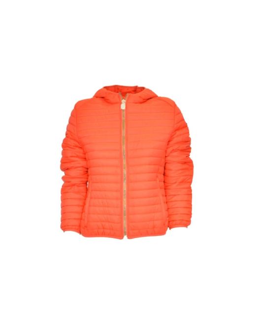 INVICTA WATCH Jassen ,Oranje ,Nylon Lichte Gewatteerde Jas Met Kleuraccent in het Orange