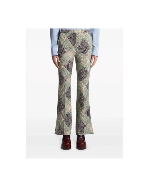 Etro Gray Wide Trousers