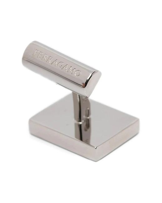 Ferragamo White Cufflinks & Tie Clips for men