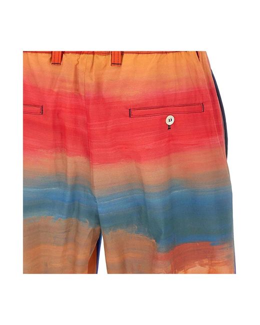 Marni Korte Broeken ,Veelkleurig ,Katoen Cotton Poplin Shorts in het Blue voor heren