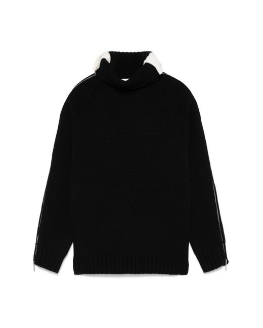 Helmut Lang Truien & Vesten ,Zwart ,Wol Zwarte Wollen T-Neck Koffer Van in het Black voor heren