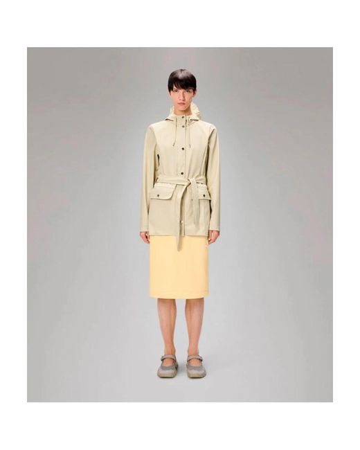 Rains Jassen ,Polyester Waterproof Curve Jacket in het Natural