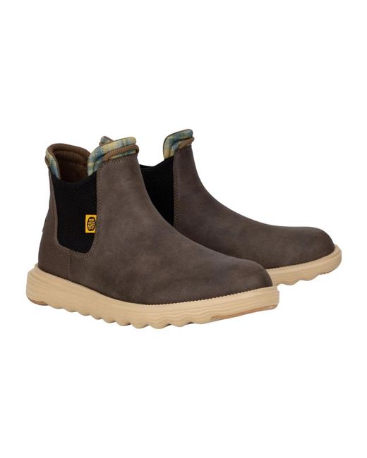 HeyDude Brown Chelsea Boots for men