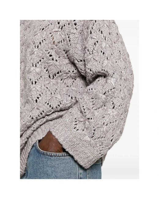 Fabiana Filippi Gray Round-Neck Knitwear