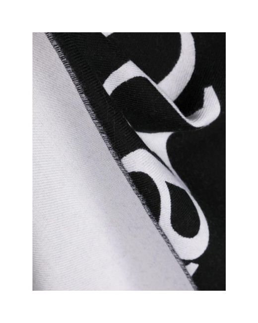 Alexander McQueen Black Intarsia-knit Logo Scarf for men