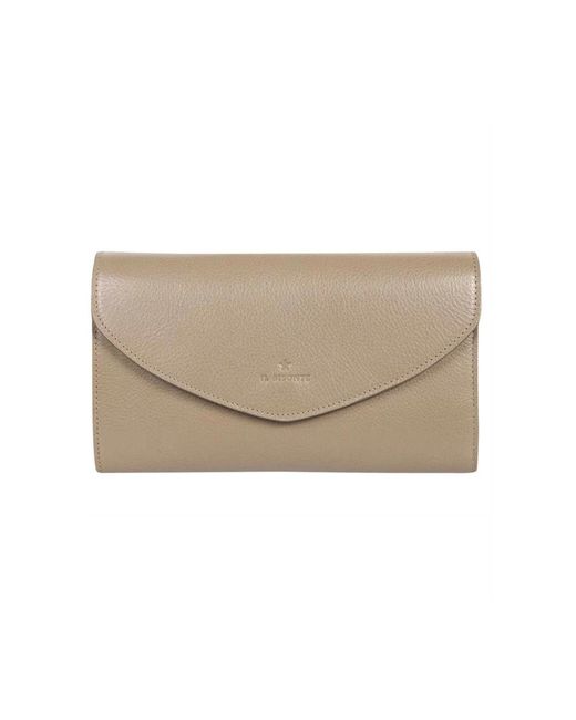 Il Bisonte Stijlvolle Leren Clutch Met Schouderband in het Natural