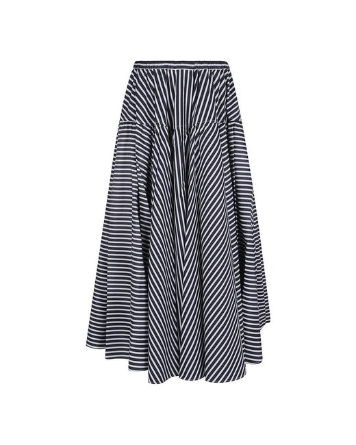Patou Blue Blaue Baumwollrock Elegant Vielseitige Mode