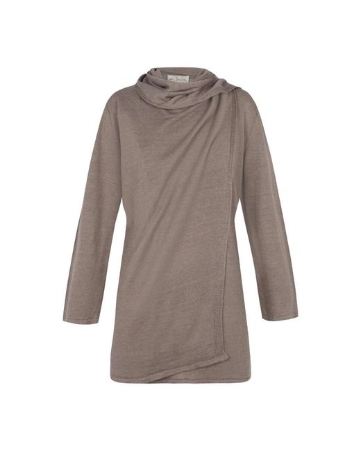 Cortana Truien & Vesten ,Grijs ,Linnen Linnen Wrap Top Botanica in het Brown