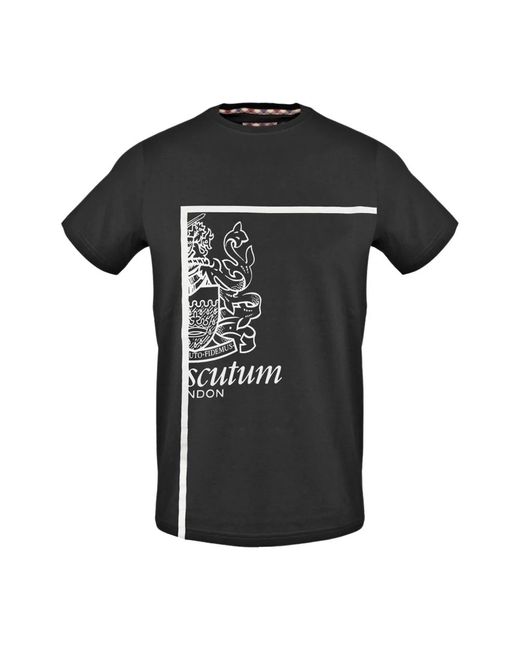 Aquascutum Kurzarm baumwoll t-shirt kollektion in Black für Herren