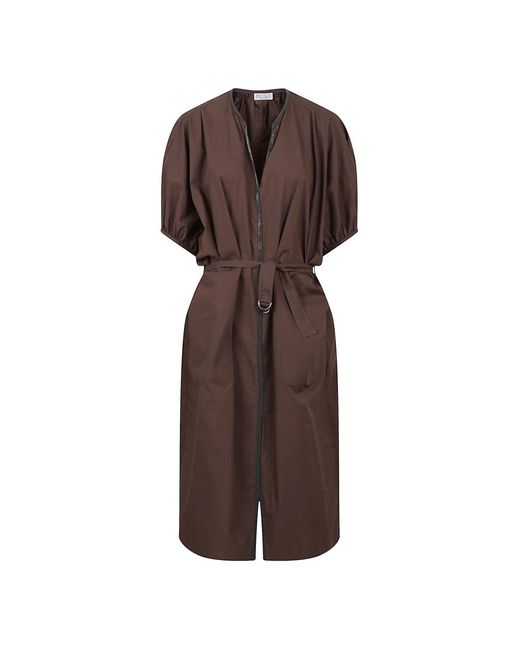 Brunello Cucinelli Brown Shirt Dresses