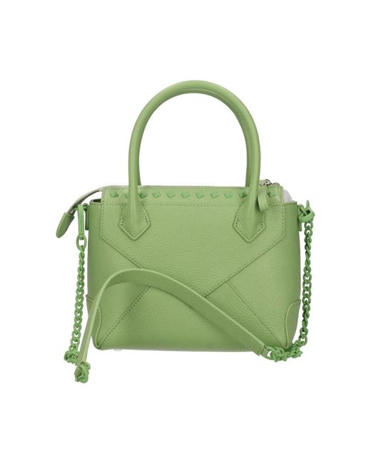 La Carrie Green Nieten lederhandtasche grün