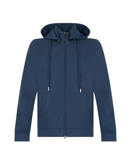 Fedeli Zip-Through Hoodie in het Blue voor heren