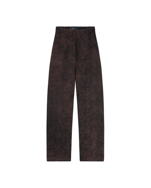 Cortana Gray Burgunder jacquard leinenhose