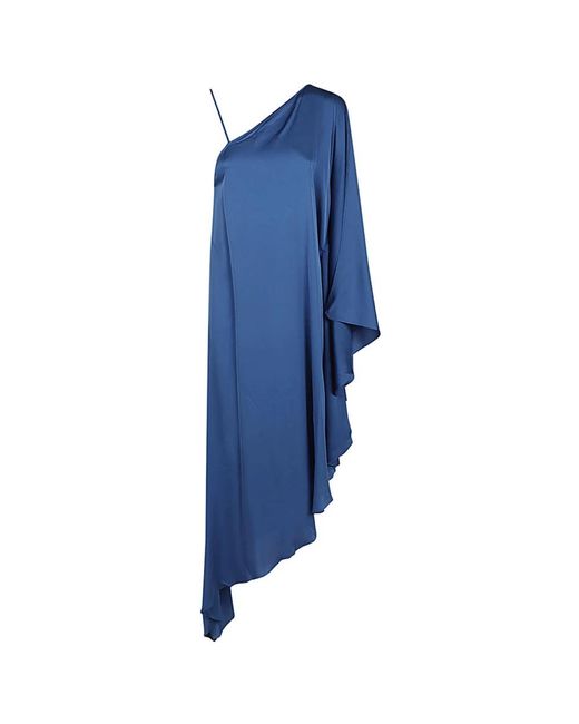 Silk95five Kleedjes ,Blauw ,Blauwe Asymmetrische Zijden Jurk in het Blue