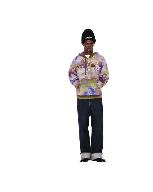 KENZO Hoodies & Sweatvesten ,Veelkleurig ,Wol Futura 2000 Gebreide Hoodie in het Blue voor heren