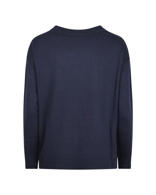 Max Mara Blue Round-Neck Knitwear