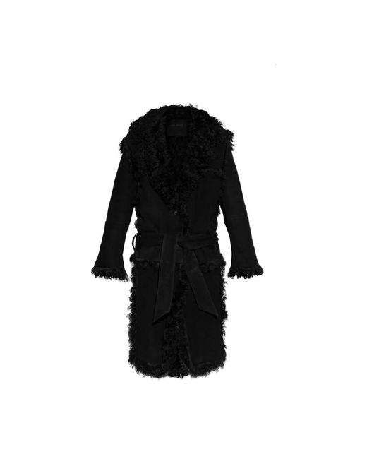 The Attico Faux Fur &Amp; Shearling Jassen in het Black