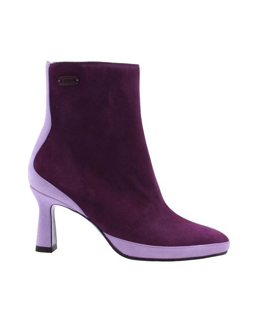 Floris Van Bommel Purple Heeled Boots