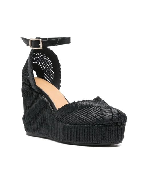 Castaner Black Wedges