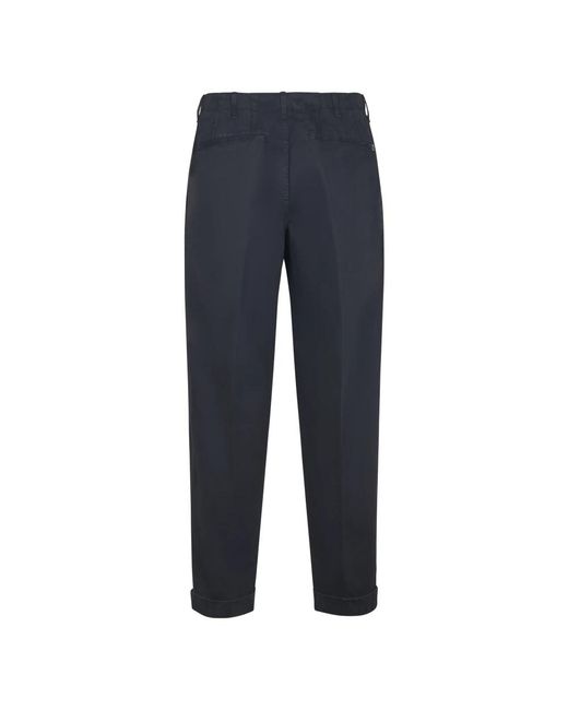 Dondup Blue Straight Trousers for men