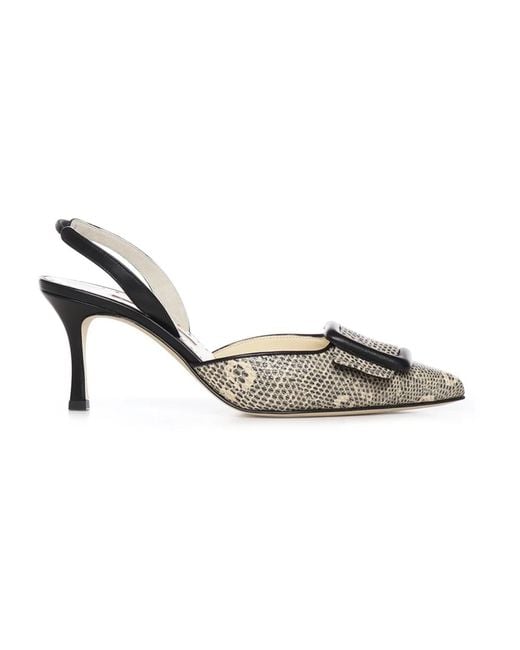 Manolo Blahnik Metallic Pumps