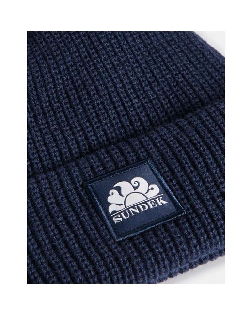 Sundek Rippstrick-Mütze in Blue für Herren